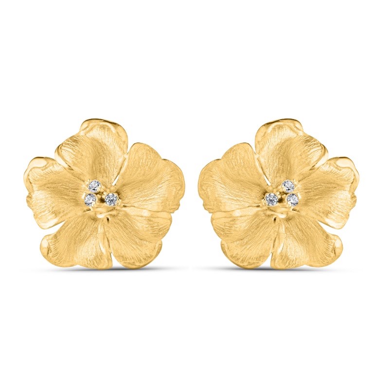 Italian-Made Rose of Sharon Earrings